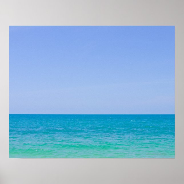 Póster Mar y cielo azul tropical. (Frente)