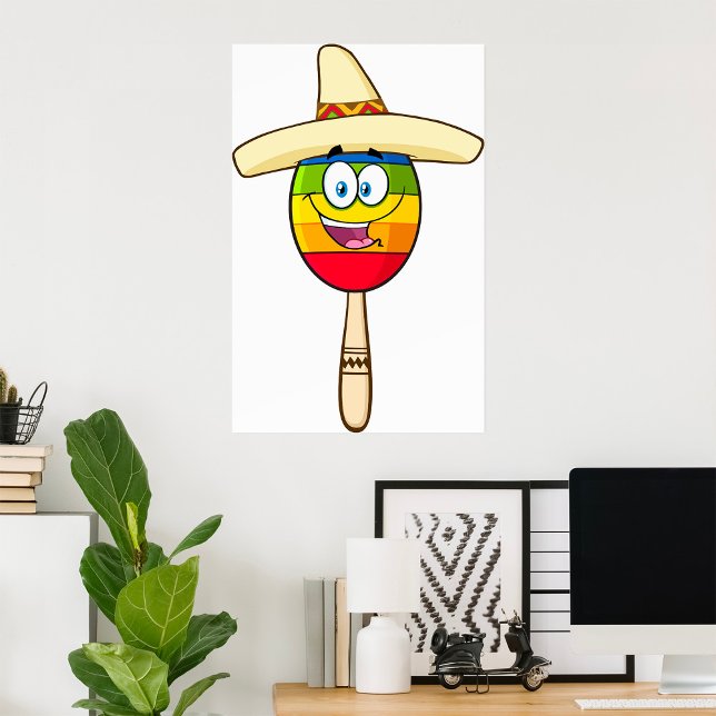 Póster Maraca con Sombrero Colorida Fiesta (Subido por el creador)