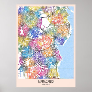 Póster Maracaibo Venezuela City Map