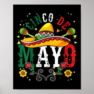 Póster Maracas Fiesta mexicana Fiesta Sombrer