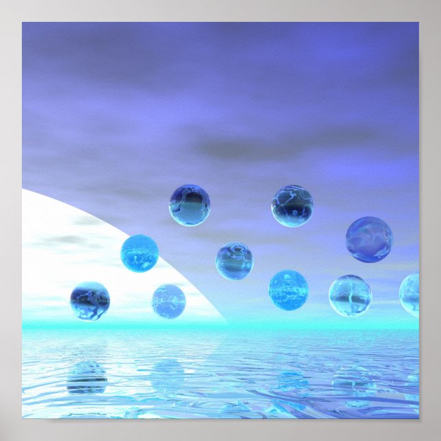 Póster Maravilla lunar, viaje abstracto a lo desconocido (Frente)