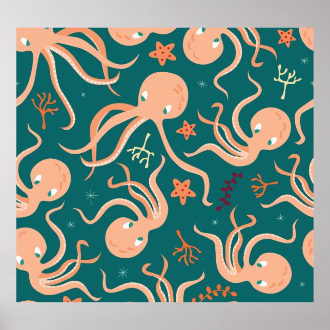 Póster Maravillas Subacuáticas: Baile Starfish Octopus (Frente)
