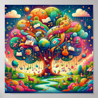 Póster Maravillas sutiles: El Poster del árbol de aprendi