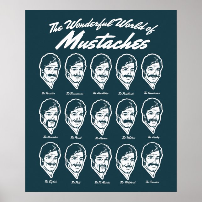 Póster Maravilloso mundo del Poster de Mustaches (Frente)
