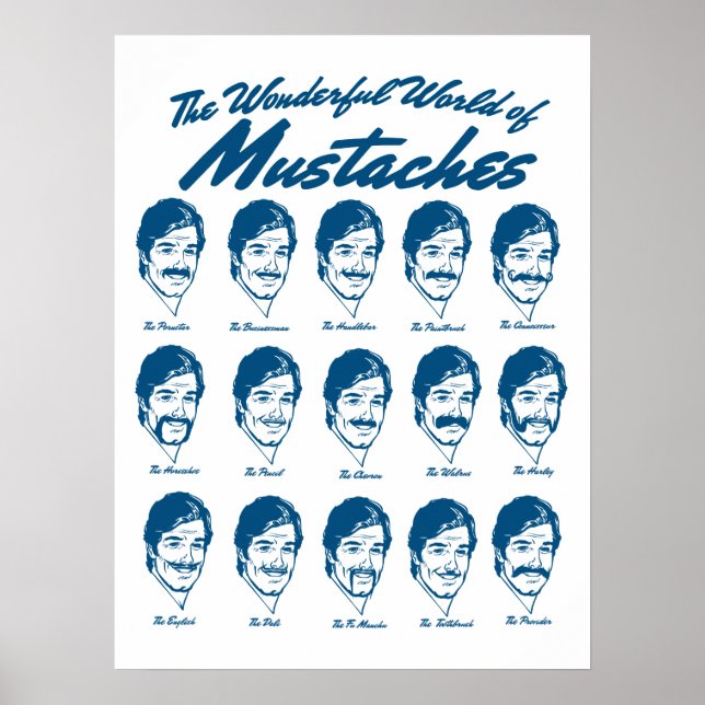 Póster Maravilloso mundo del Poster de Mustaches (Frente)