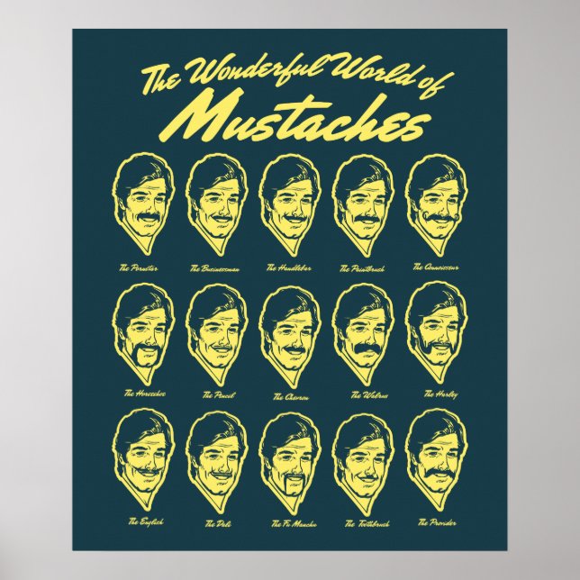 Póster Maravilloso mundo del Poster de Mustaches (Frente)