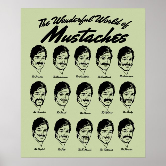 Póster Maravilloso mundo del Poster de Mustaches (Frente)