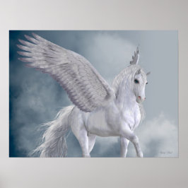 Póster Maravilloso Pegaso Blanco