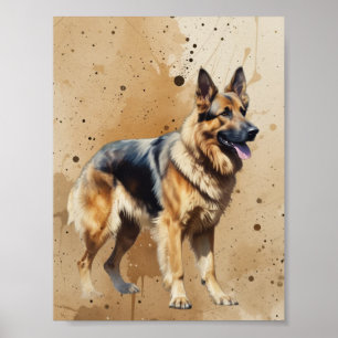 Póster Maravilloso perro animal de compañía pastor alemán