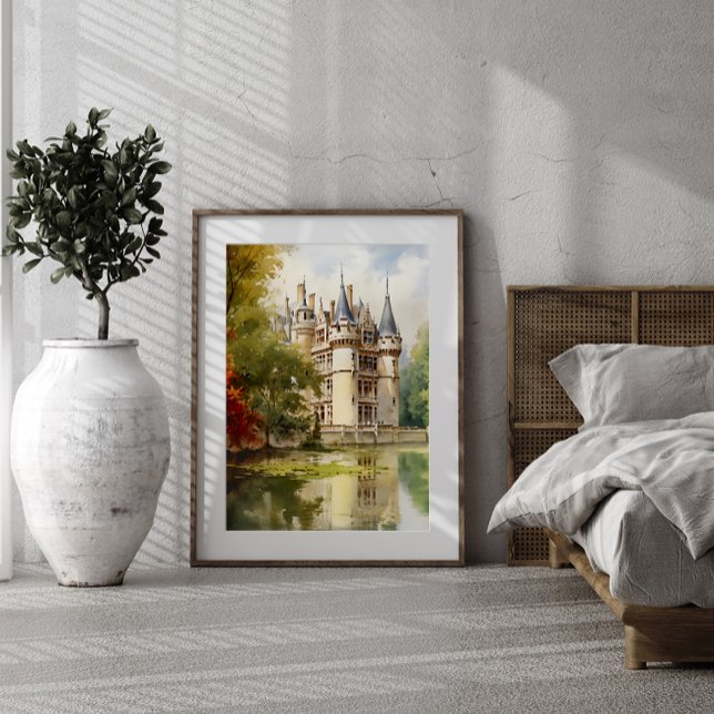 Póster Maravilloso Poster de acuarela del Castillo Francé (Subido por el creador)