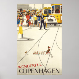 Póster Maravilloso Poster de Viajes de Copenhague Vintage
