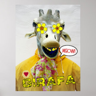 Póster ¡Maravilloso Poster Girafa/Girafa!