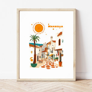 Póster Marbella españa vacaciones mediterráneo 