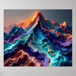 Póster Marble Flow Mountains – Colorful Abstract Art Post