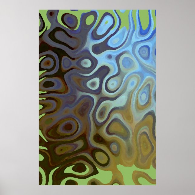 Póster Marble Slick Metallic Blue Green (Frente)