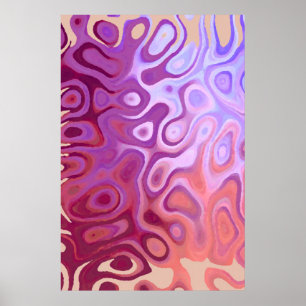 Póster Marble Slick Metallic Burgundy Beige