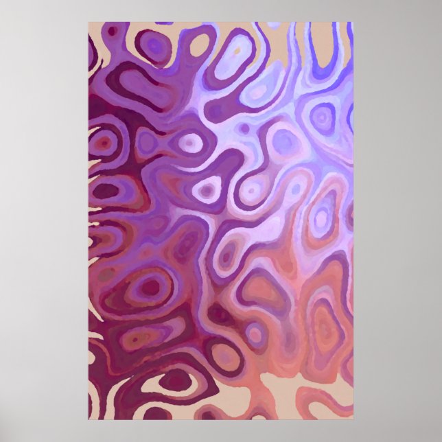 Póster Marble Slick Metallic Burgundy Beige (Frente)