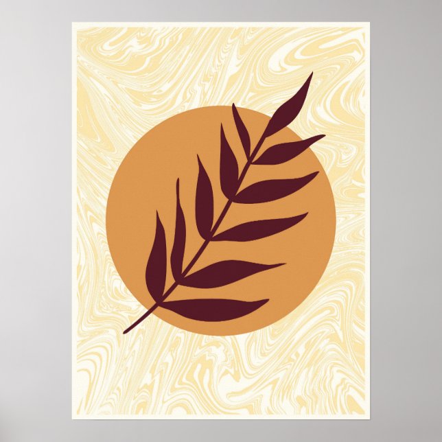Póster Marble Sunset Leaf (Frente)
