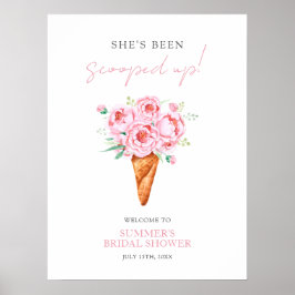 Póster Marca de agua helada crema de novia ducha de bienv