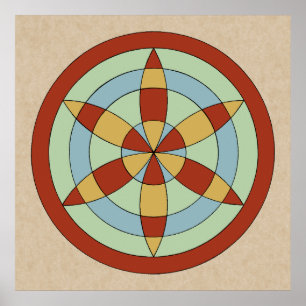 Póster Marca de bruja Suffolk Hexafoil (Rueda de marea)