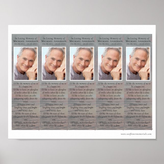 Póster Marcadores conmemorativos del girasol (Frente)