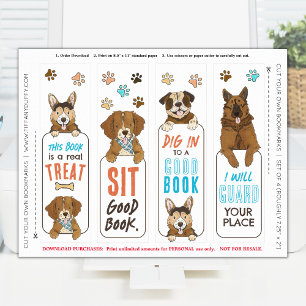 Póster Marcapáginas divertido de bromas de perros Hoja im