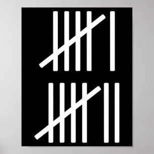 Póster Marcas de conteo minimalista 67 Meme jerga 6 7