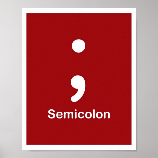 Póster Marcas de puntuación- Semicolón (Frente)