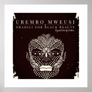 Póster Marcas tribales de mujeres africanas de belleza ne