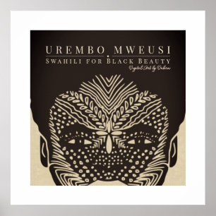 Póster Marcas tribales de mujeres africanas de belleza ne