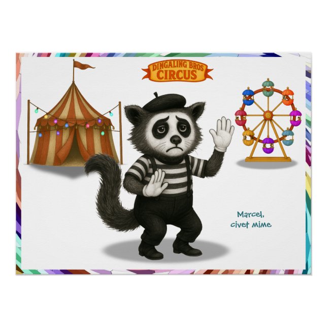 Póster Marcel, civet mime (Anverso)