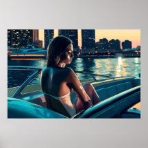 Marcela disfrutando de la puesta de sol de Miami e