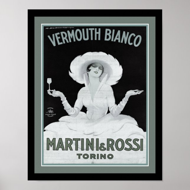 Póster Marcello Dudovich Art Deco Vermouth Bianco (Frente)