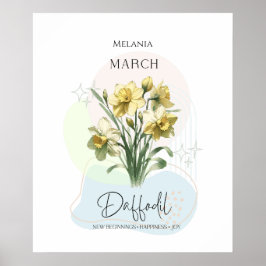 Póster Marcha de Daffodil Flor de nacimiento