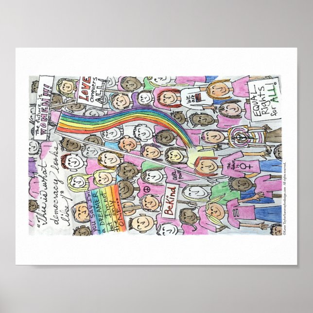 Póster Marcha de las mujeres - Poster de 11" x 8,5" (Frente)