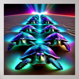 Póster Marcha de las Tortugas de Neón