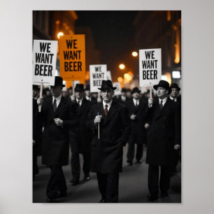 Póster Marcha de protesta de la era de la Prohibición Vin