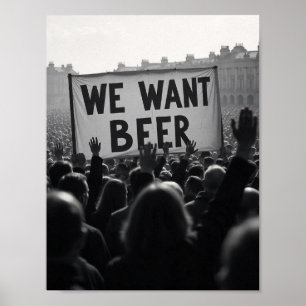 Póster Marcha de protesta de la era de la Prohibición Vin