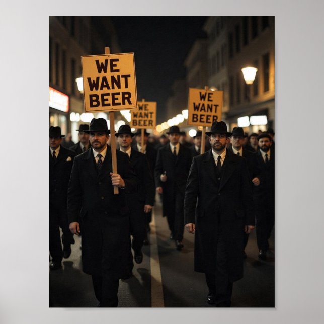 Póster Marcha de protesta de la era de la Prohibición Vin (Frente)