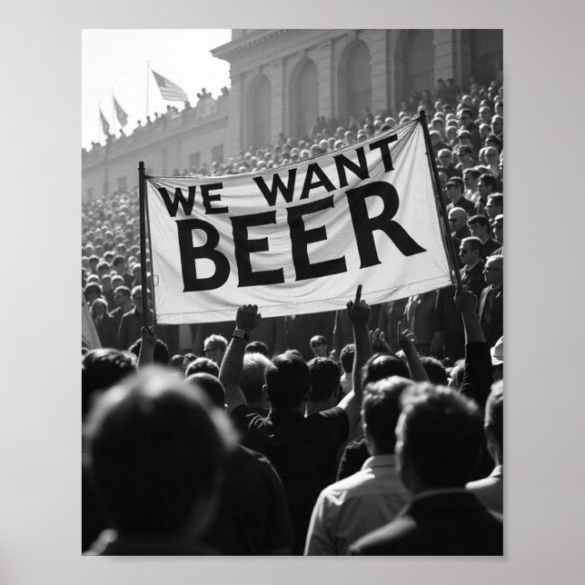 Póster Marcha de protesta de la era de la Prohibición Vin (Frente)