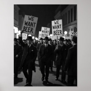 Póster Marcha de protesta de la era de la Prohibición Vin