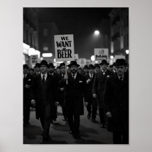 Póster Marcha de protesta de la era de la Prohibición Vin