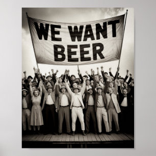 Póster Marcha de protesta de la era de la Prohibición Vin