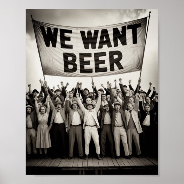Póster Marcha de protesta de la era de la Prohibición Vin (Frente)