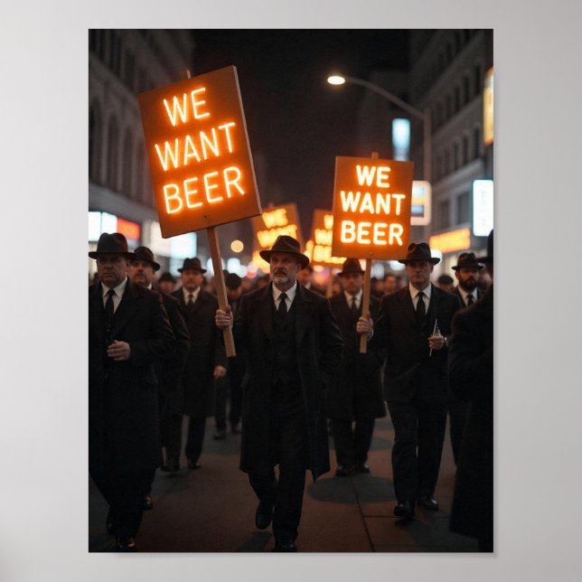 Póster Marcha de protesta de la era de la Prohibición Vin (Frente)