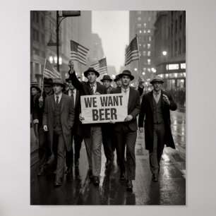 Póster Marcha de protesta de la era de la Prohibición Vin