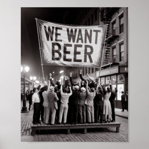 Póster Marcha de protesta de la era de la Prohibición Vin