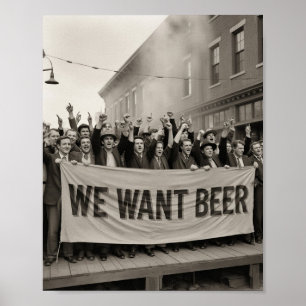 Póster Marcha de protesta de la era de la Prohibición Vin