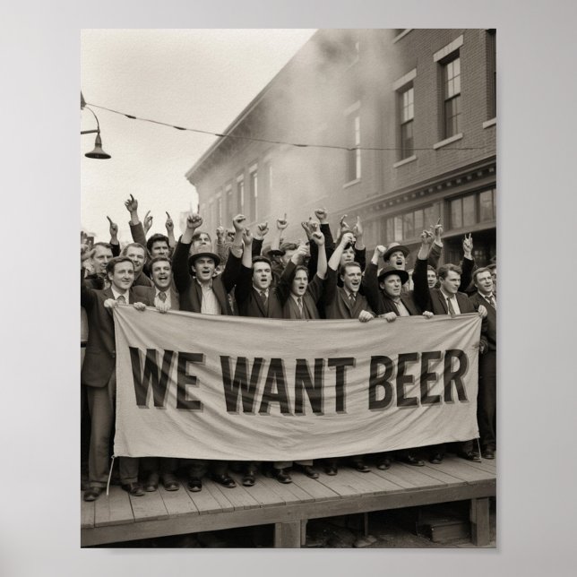 Póster Marcha de protesta de la era de la Prohibición Vin (Frente)