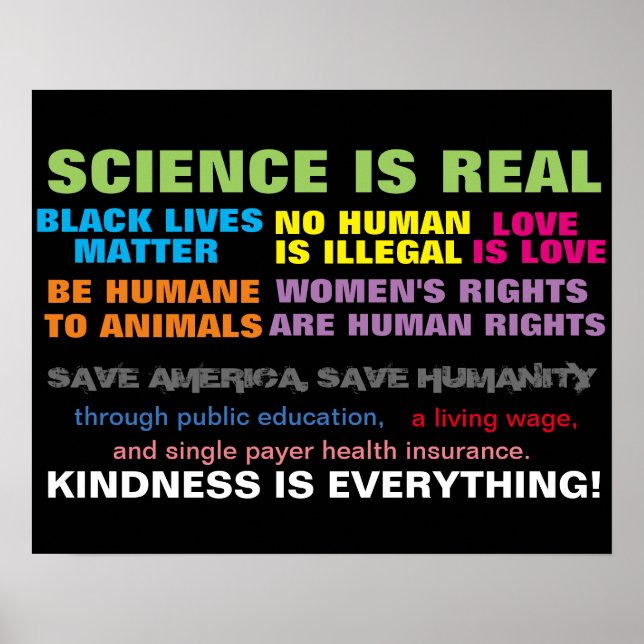 Póster Marcha de protesta por los derechos humanos poster (Frente)